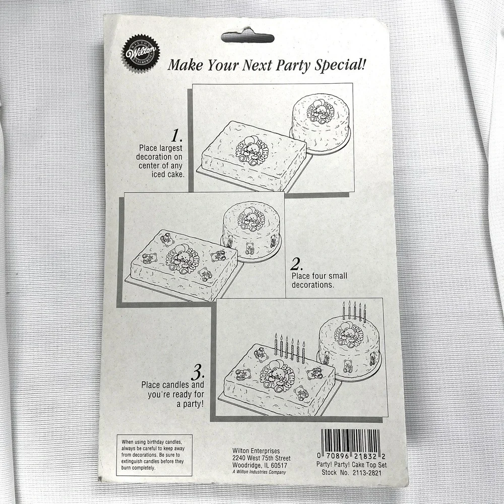 NWT Wilton‎ Vintage Happy Birthday Cake Topper 1991 Party Decoration Set NOS Y2K
